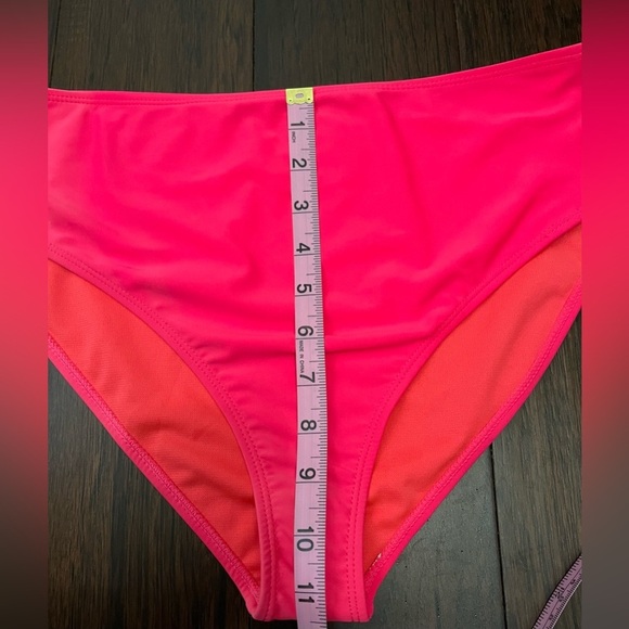 CYN & Luca High Waist Bikini Bottom Ombré on the right hip SZ L Hot Pink NWT - Picture 10 of 13